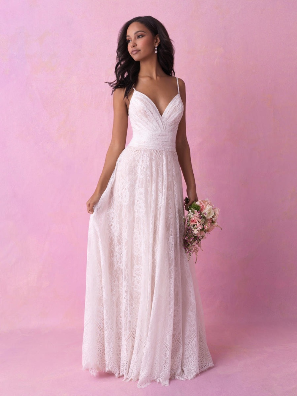 Allure Bridals Ivory Lace A-Line Wedding Dress